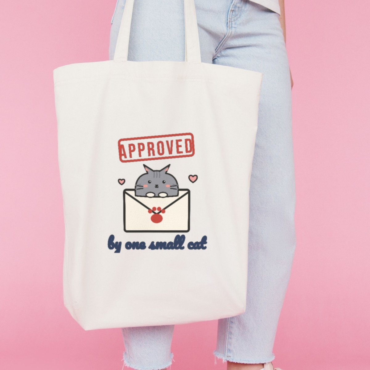 Approved by One Small Cat Tote Bag in natural