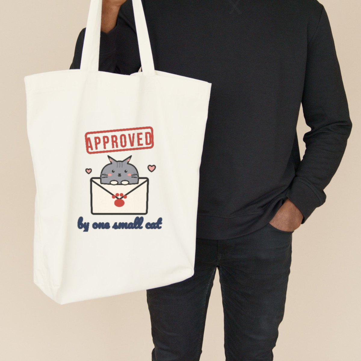Approved by One Small Cat Tote Bag, photo 3
