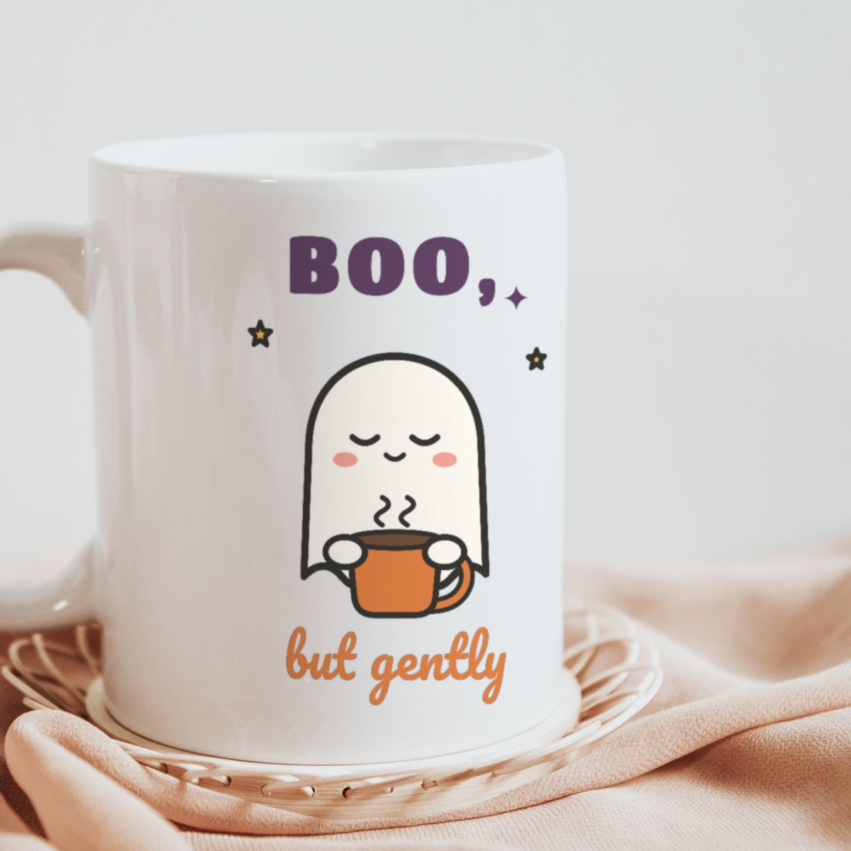 Boo, but Gently Mug in white