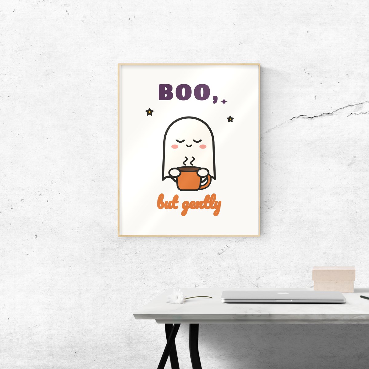 Boo, but Gently Art Print, photo 2