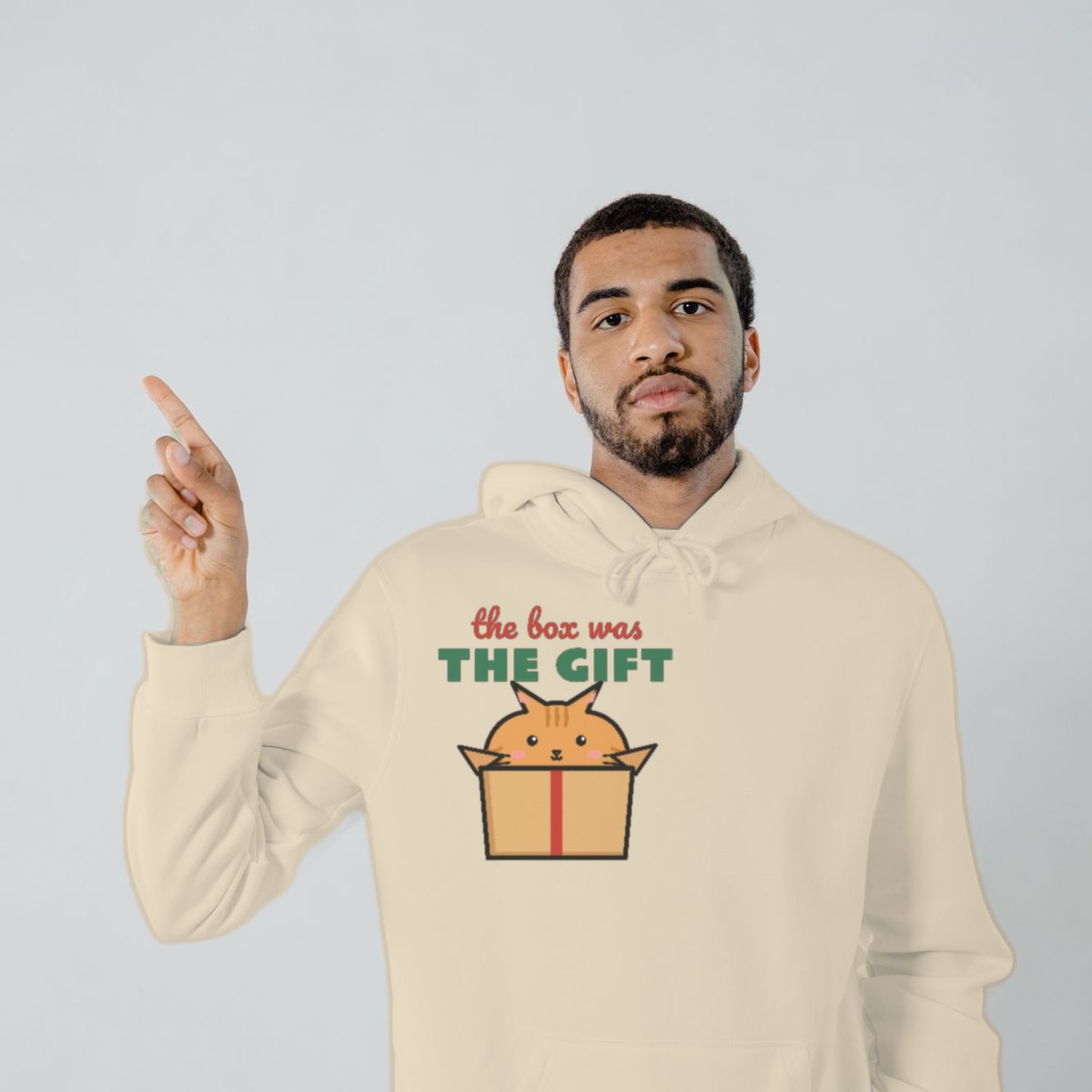 The Box Was the Gift Hoodie in sand