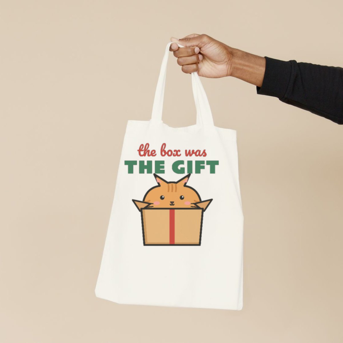 The Box Was the Gift Tote Bag in natural