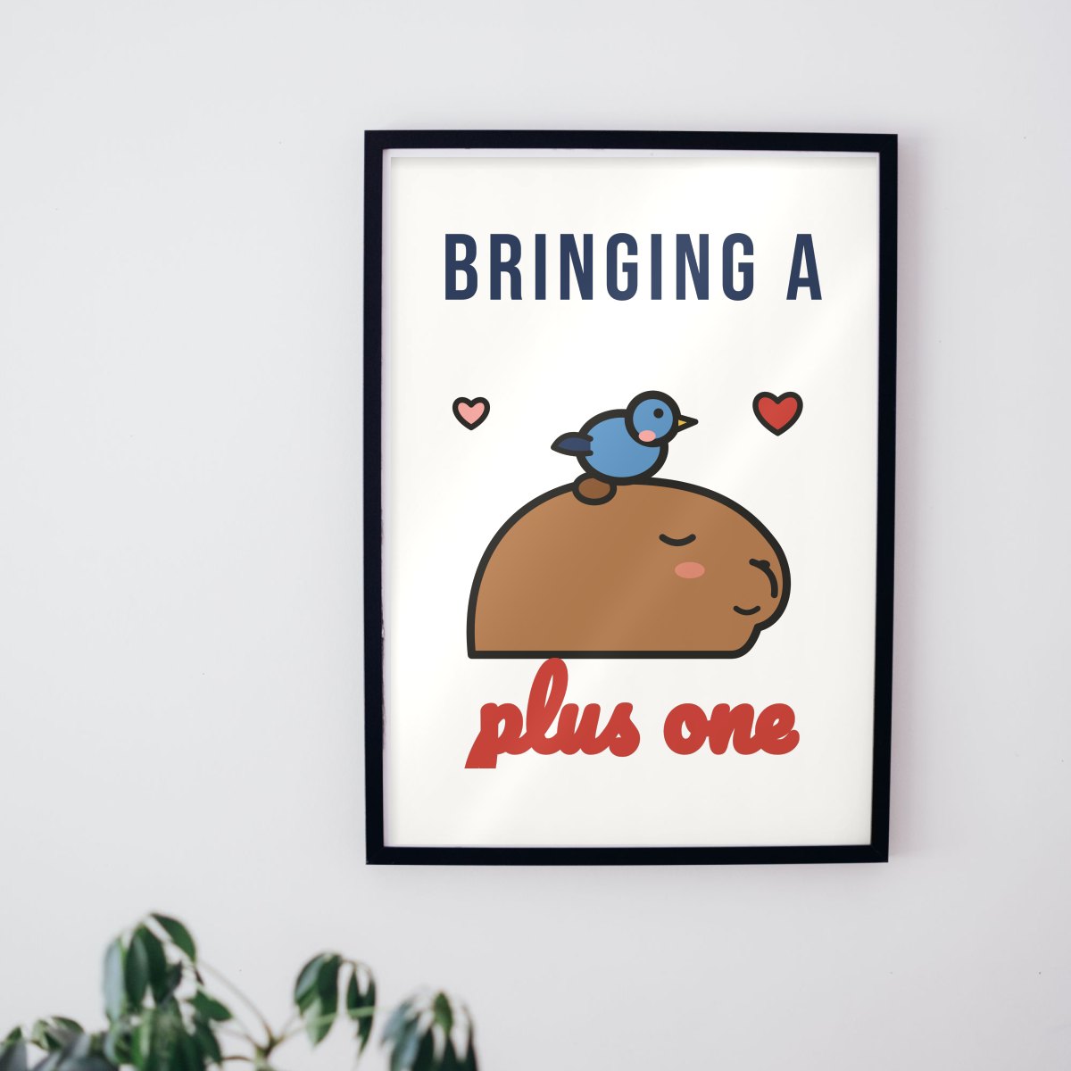 Bringing a Plus One Art Print in matte white