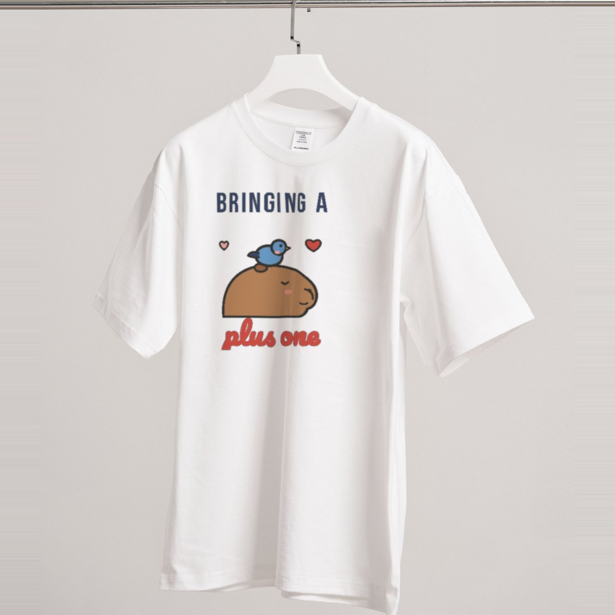 Bringing a Plus One Tee in white