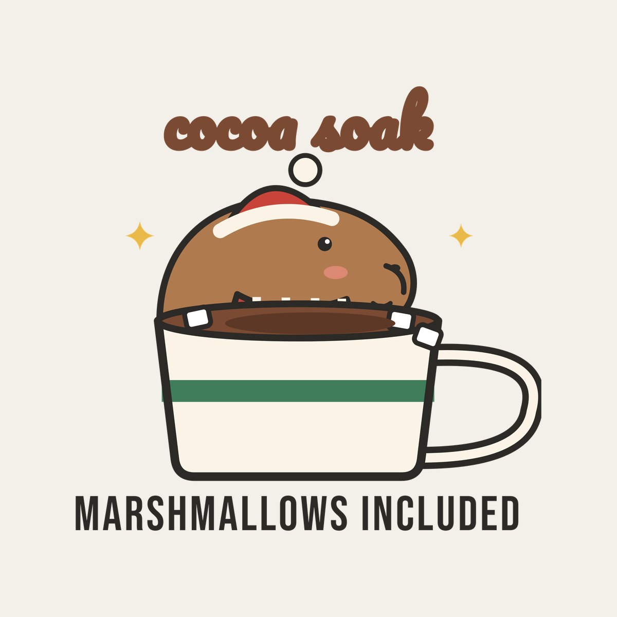 Cocoa Soak design, close up
