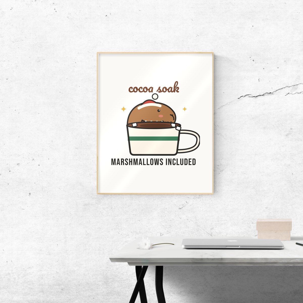 Cocoa Soak Art Print in matte white