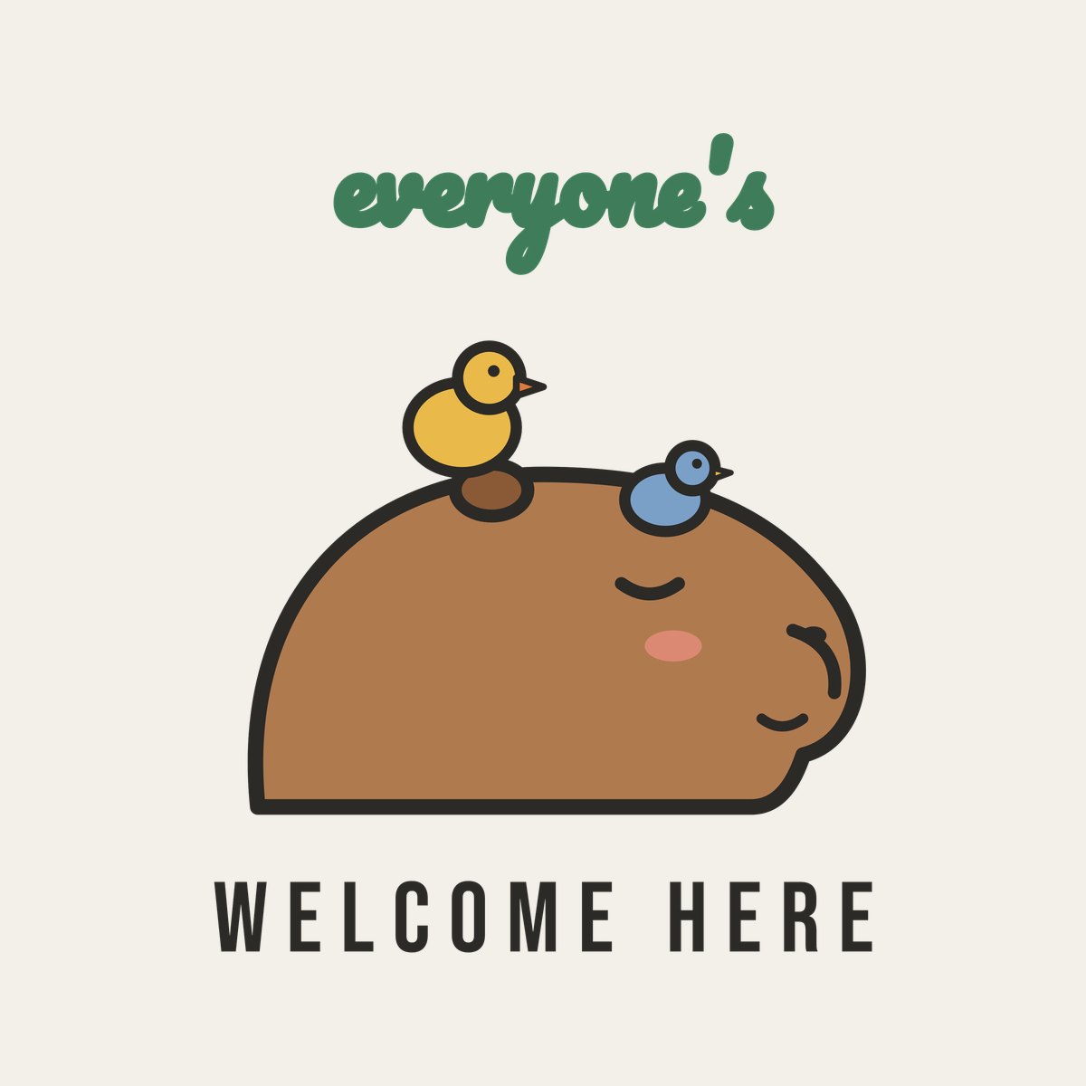 Everyone's Welcome Here design, close up