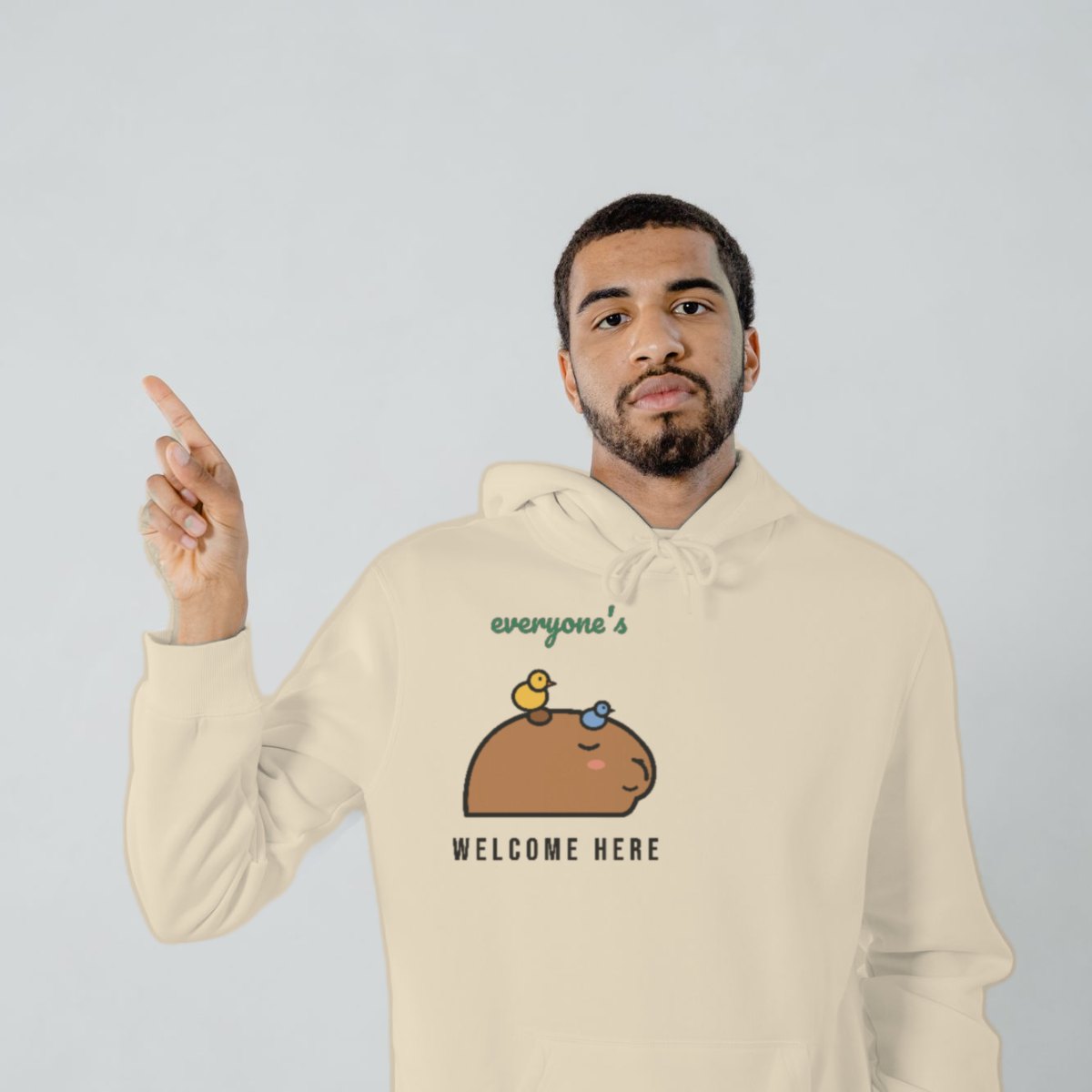 Everyone's Welcome Here Hoodie in sand