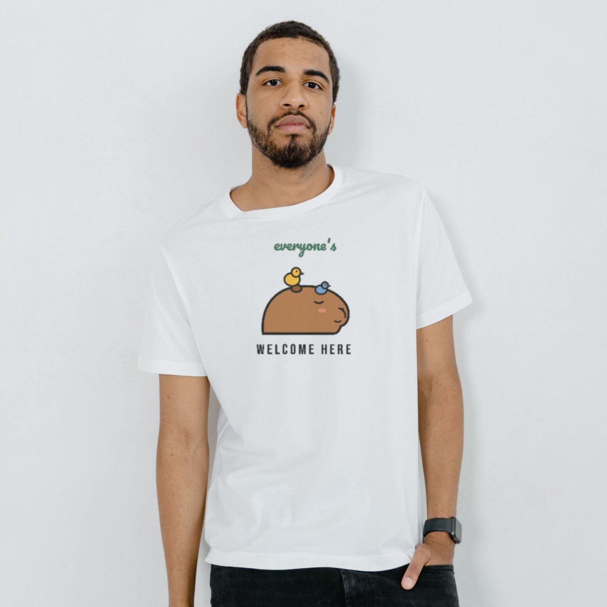 Everyone's Welcome Here Tee in white