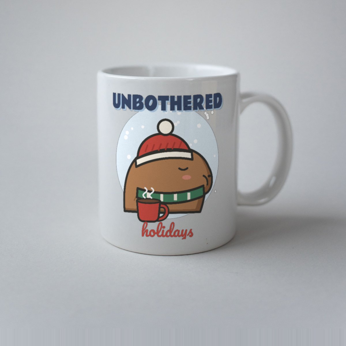 Unbothered Holidays Mug in white