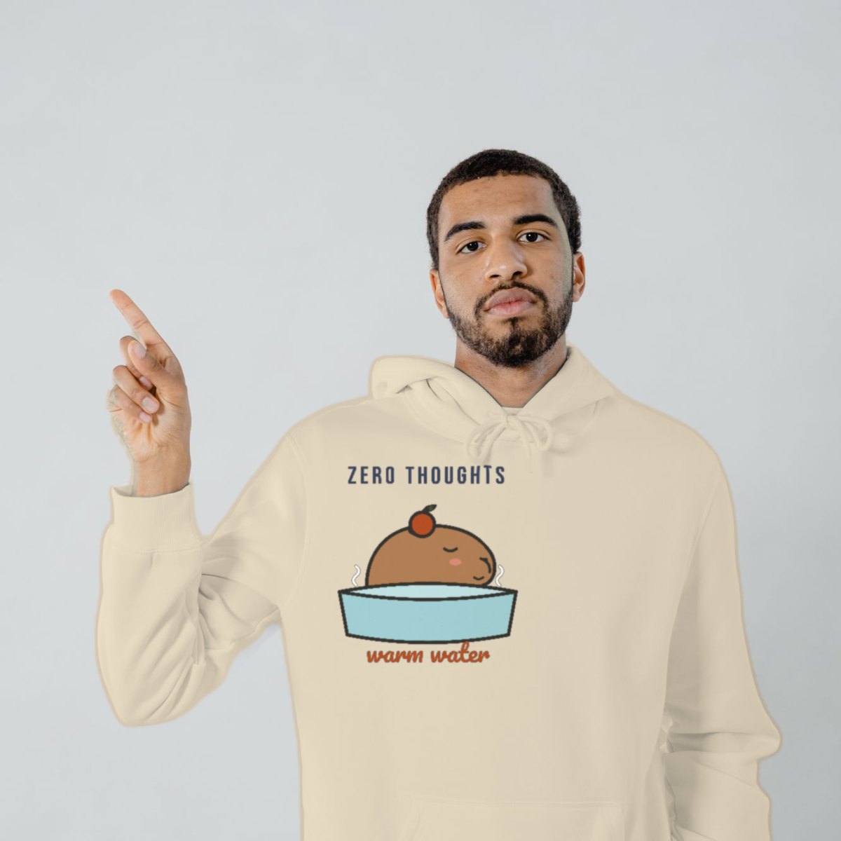 Zero Thoughts, Warm Water Hoodie in sand