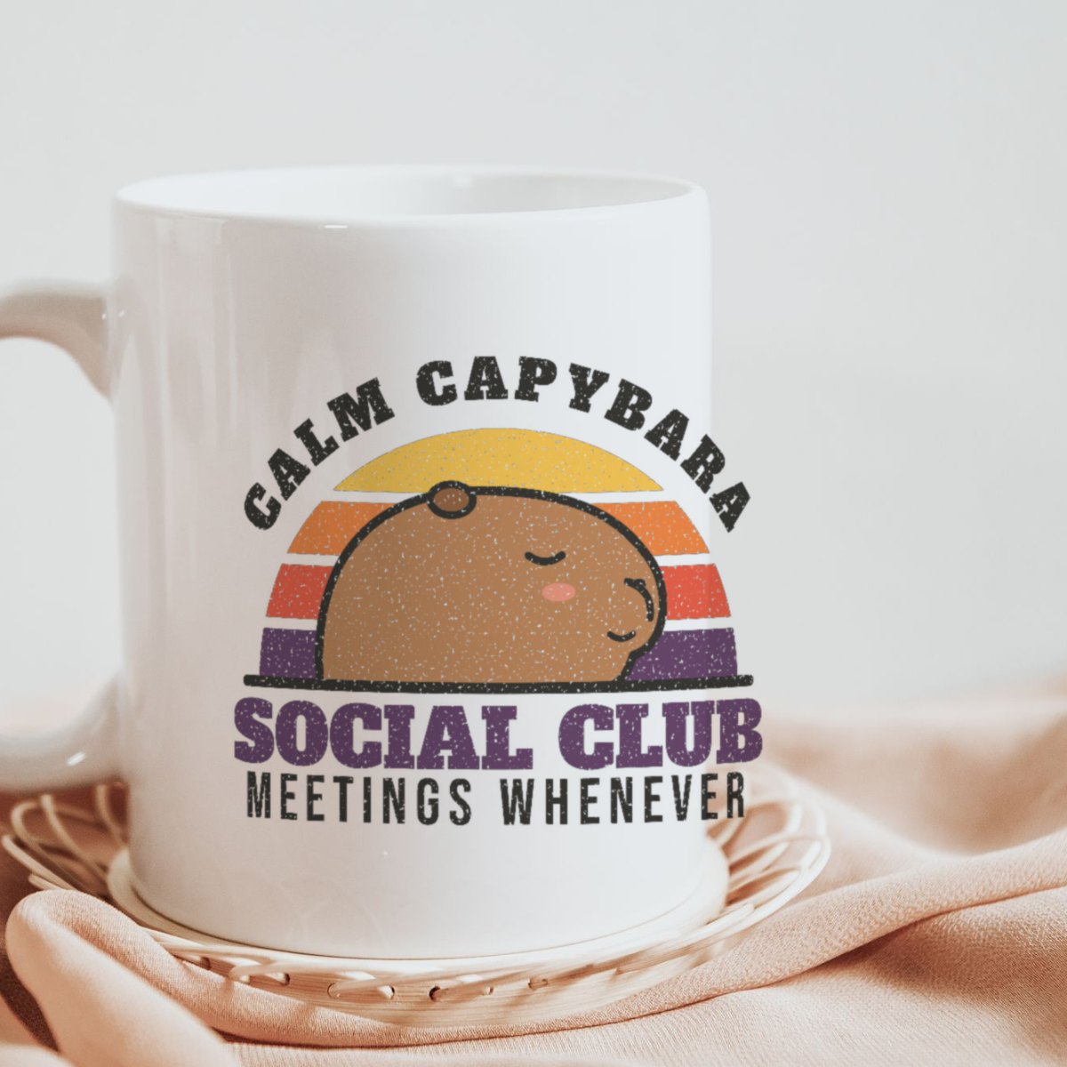 Calm Capybara Social Club Mug in white