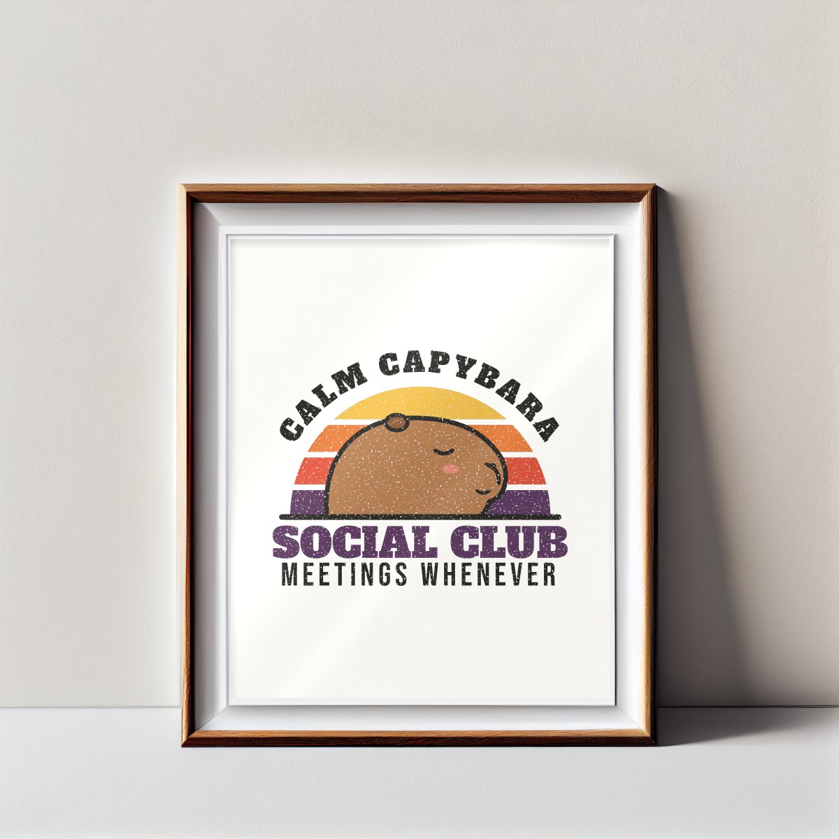 Calm Capybara Social Club Art Print in matte white