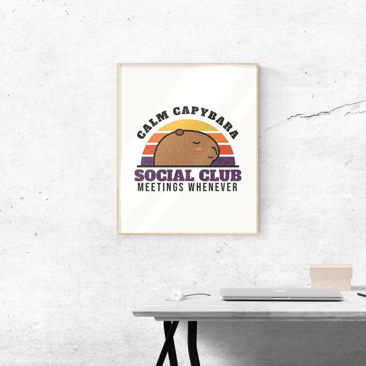 Calm Capybara Social Club Art Print, photo 2
