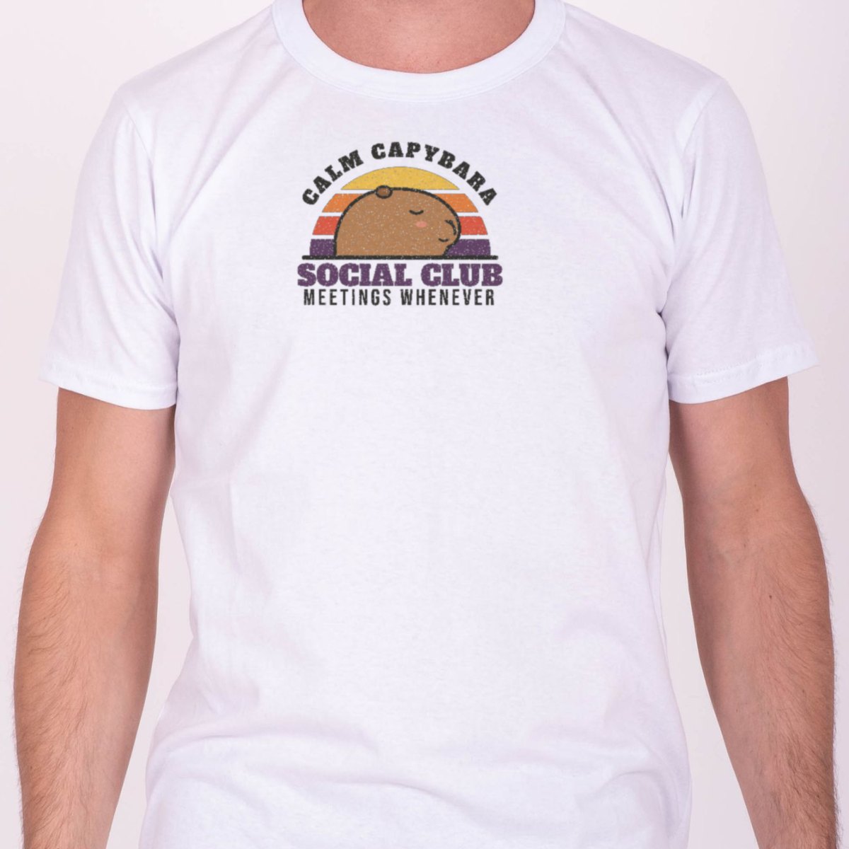 Calm Capybara Social Club Tee in white