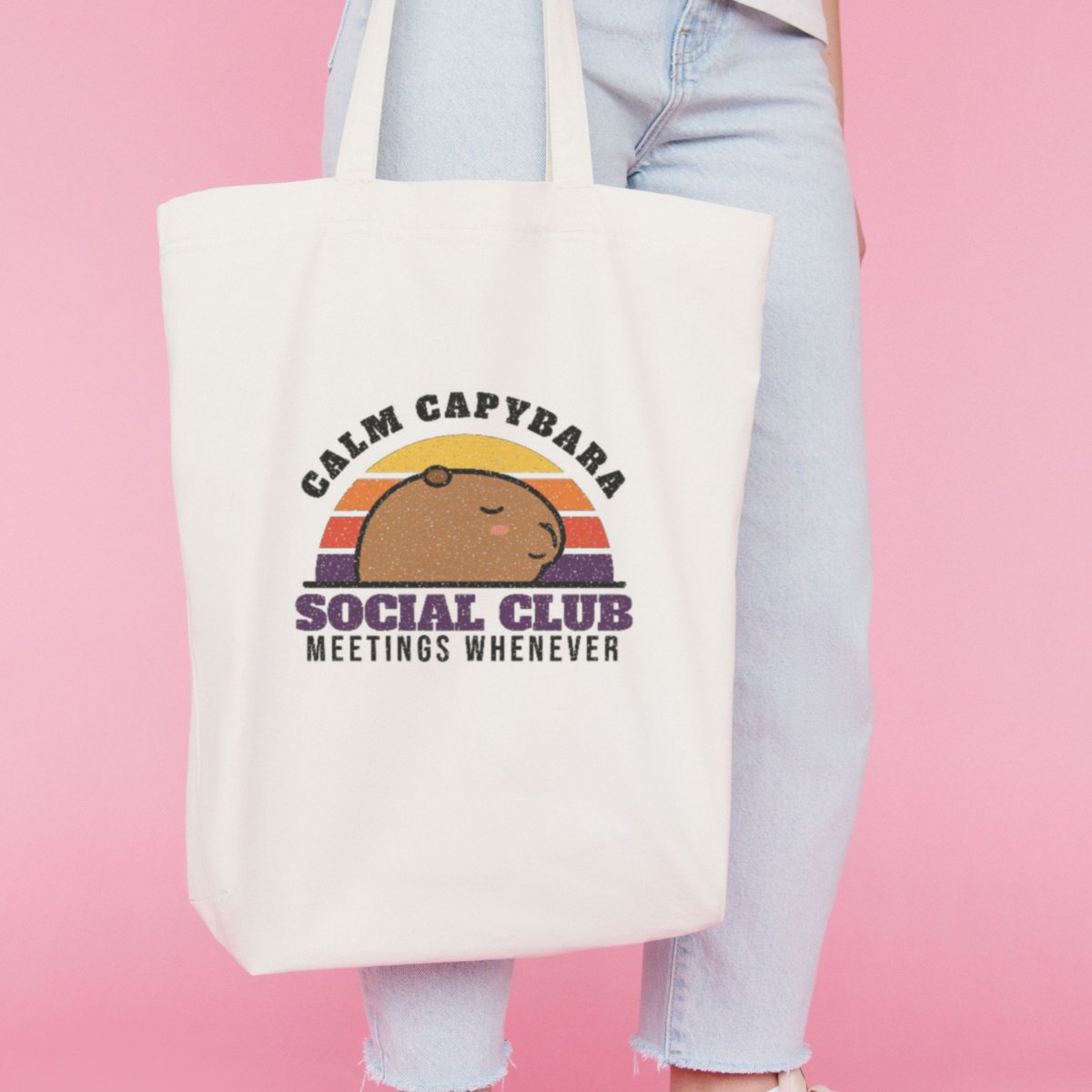 Calm Capybara Social Club Tote Bag, photo 2