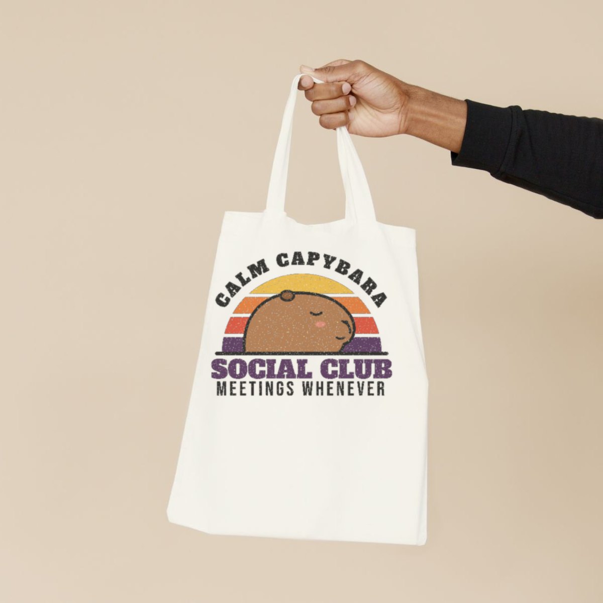 Calm Capybara Social Club Tote Bag, photo 3