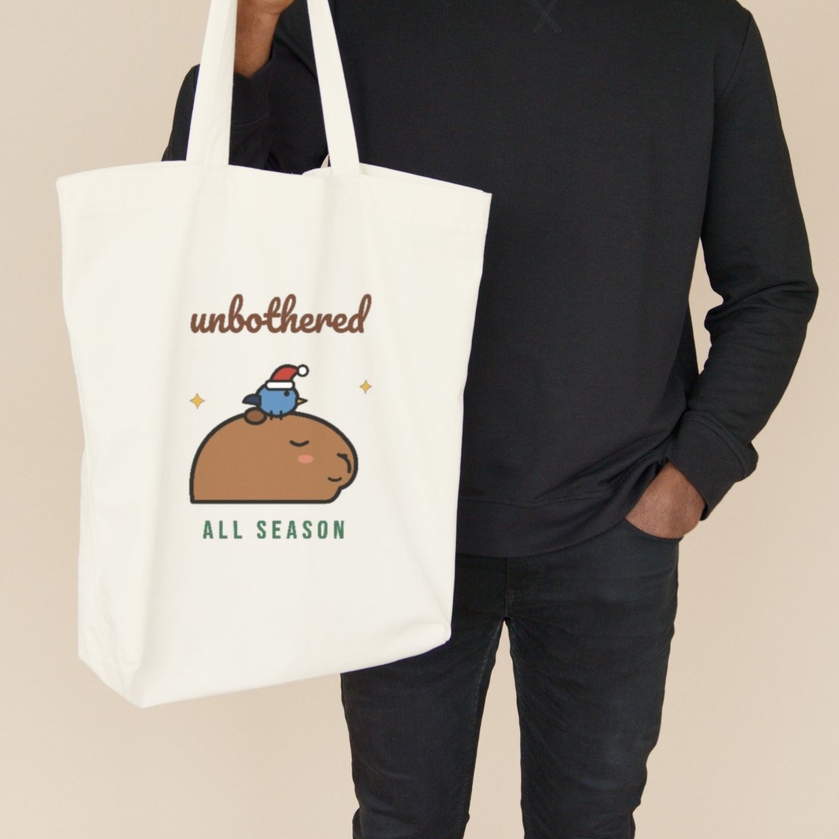 Unbothered, All Season Tote Bag in natural