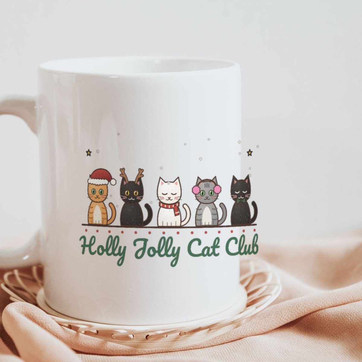 Holly Jolly Cat Club Mug, photo 2