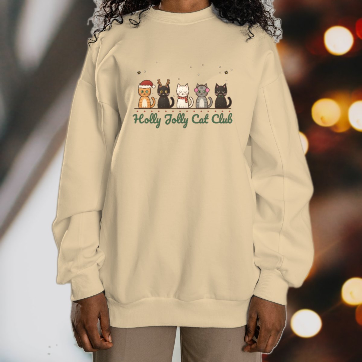 Holly Jolly Cat Club Sweatshirt, photo 2