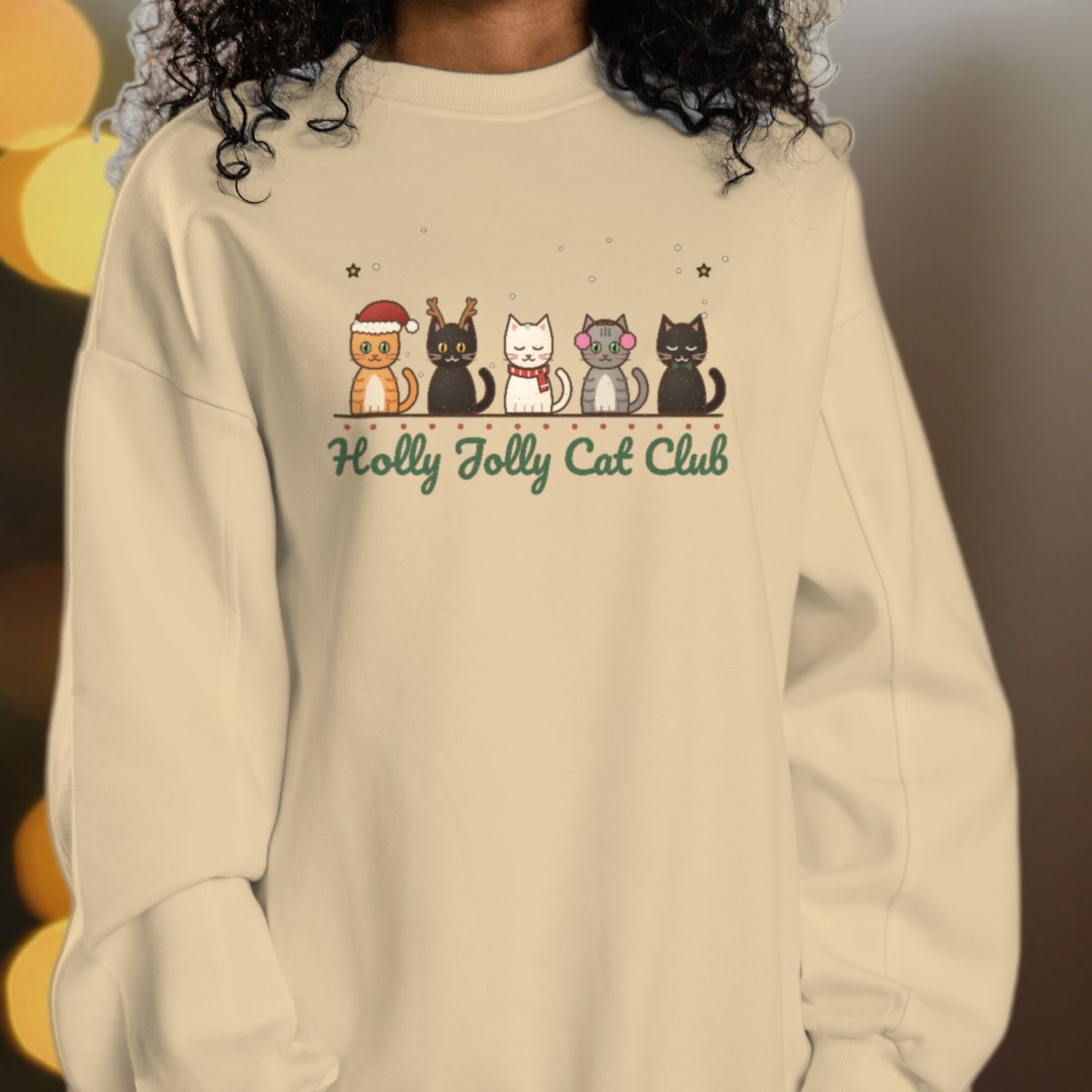 Holly Jolly Cat Club Sweatshirt, photo 3