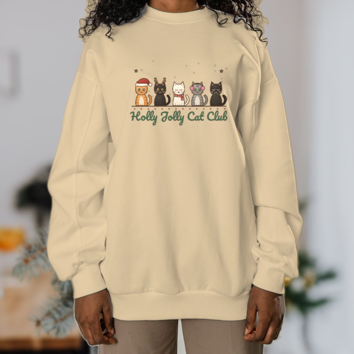 Holly Jolly Cat Club Sweatshirt, photo 4