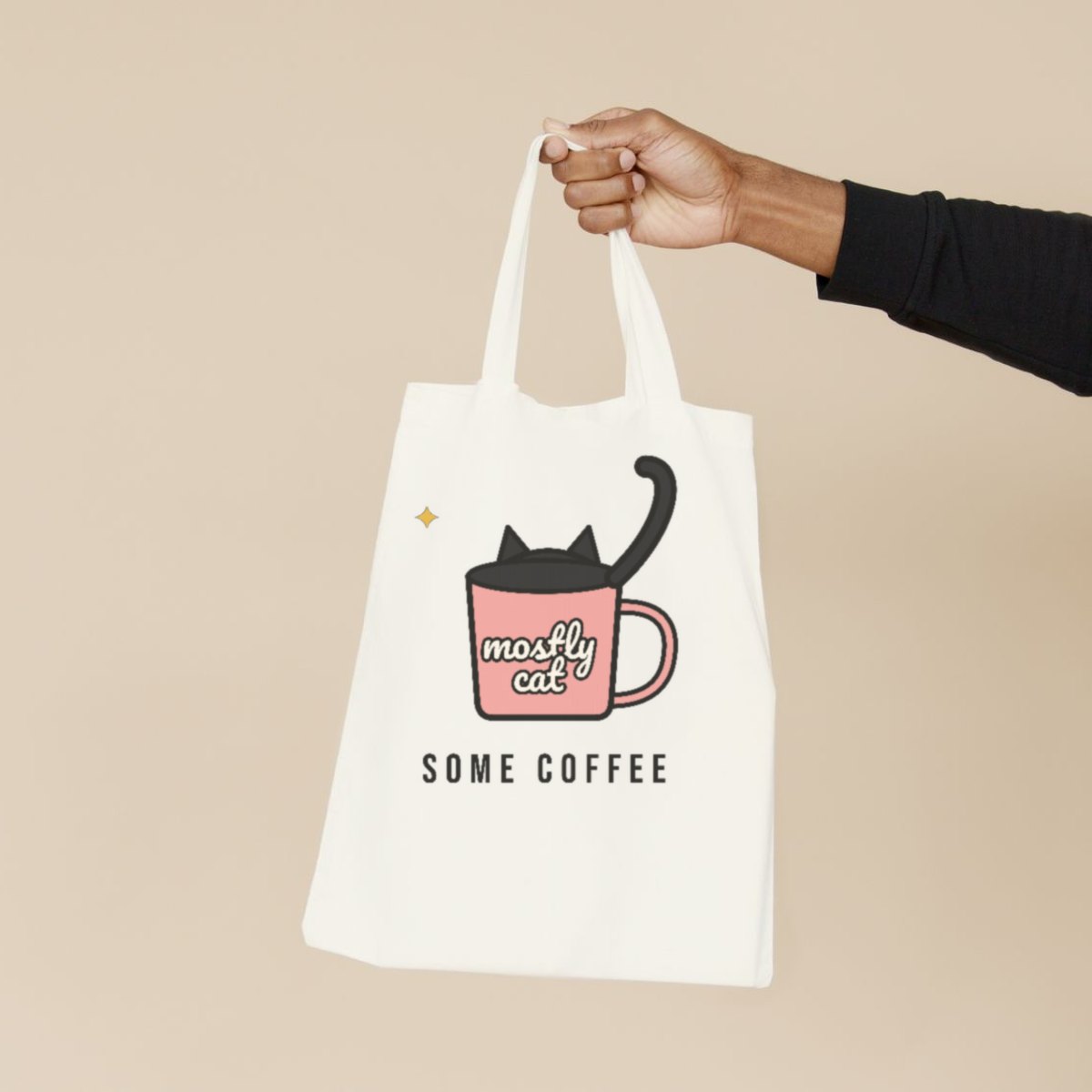 Mostly Cat, Some Coffee Tote Bag, photo 2