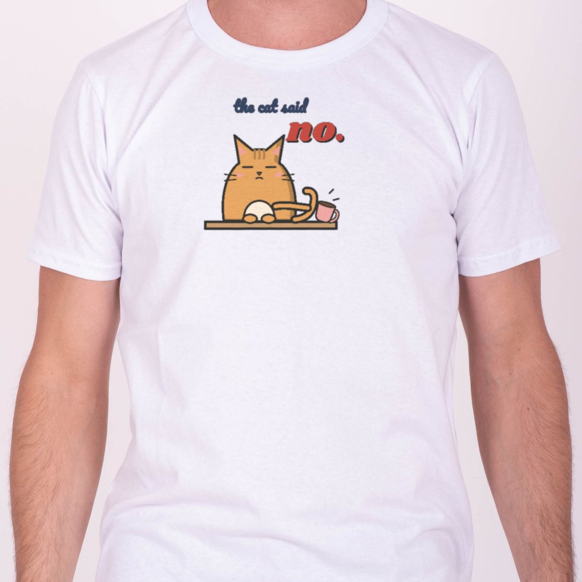 The Cat Said No Tee in white