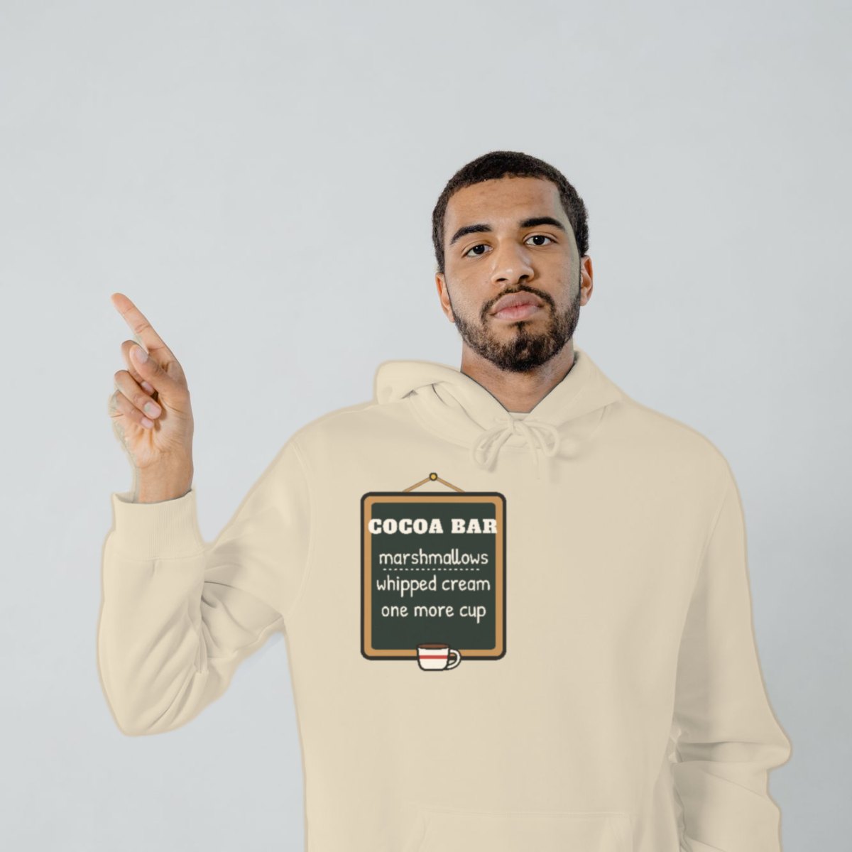 Cocoa Bar, Open Late Hoodie in sand