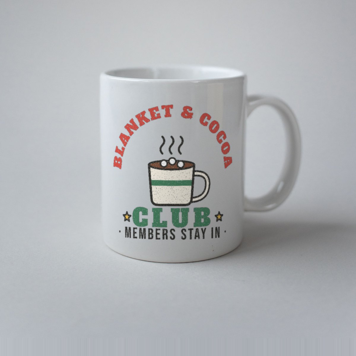 Blanket & Cocoa Club Mug in white