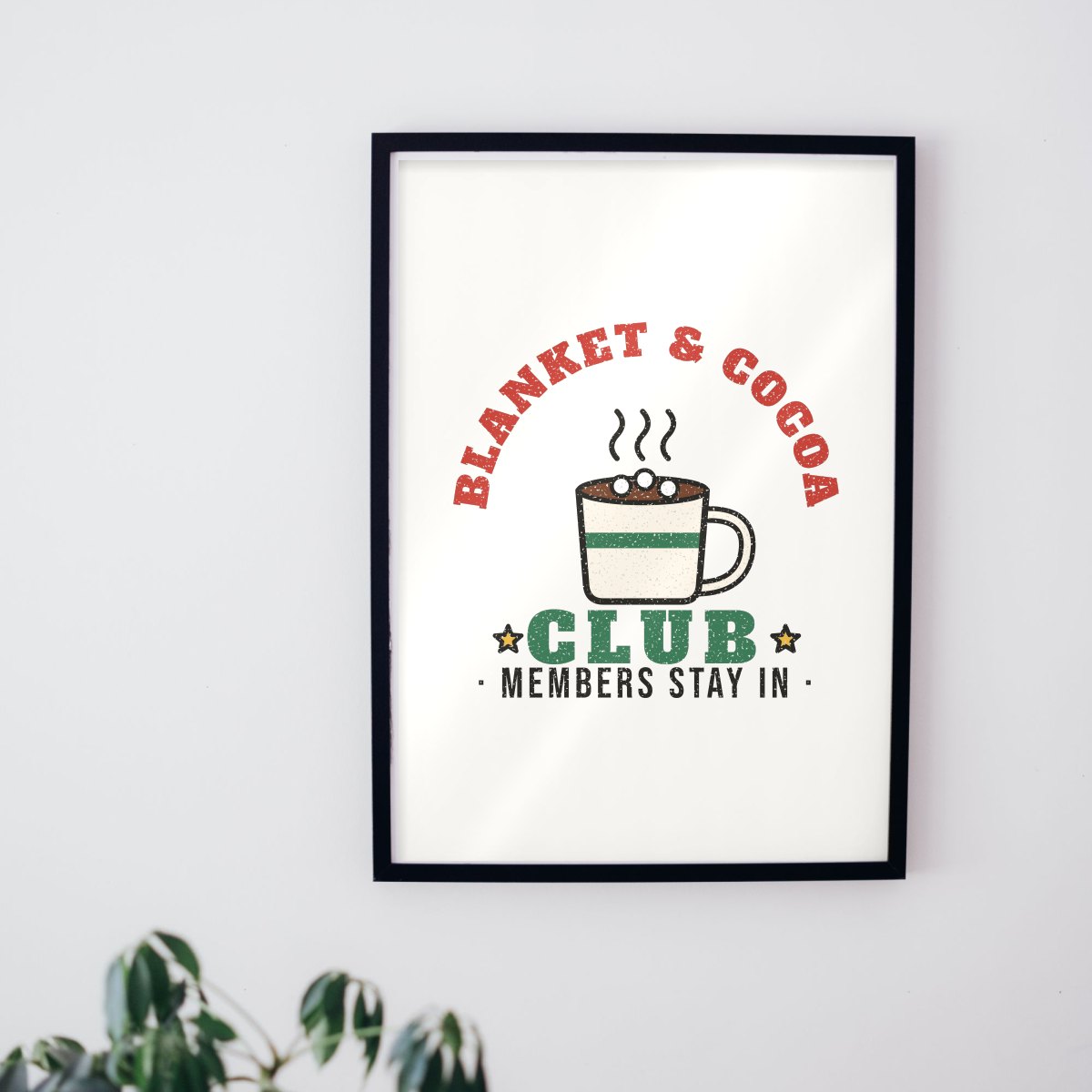 Blanket & Cocoa Club Art Print in matte white