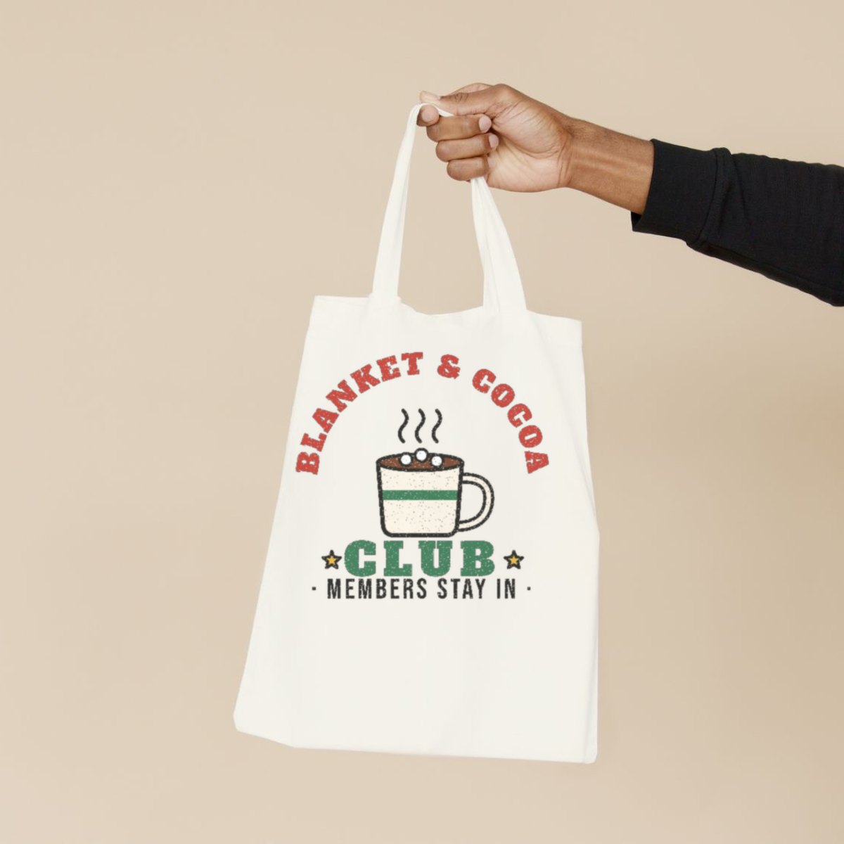 Blanket & Cocoa Club Tote Bag in natural