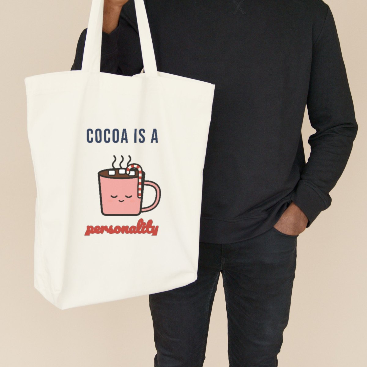 Cocoa Is a Personality Tote Bag in natural