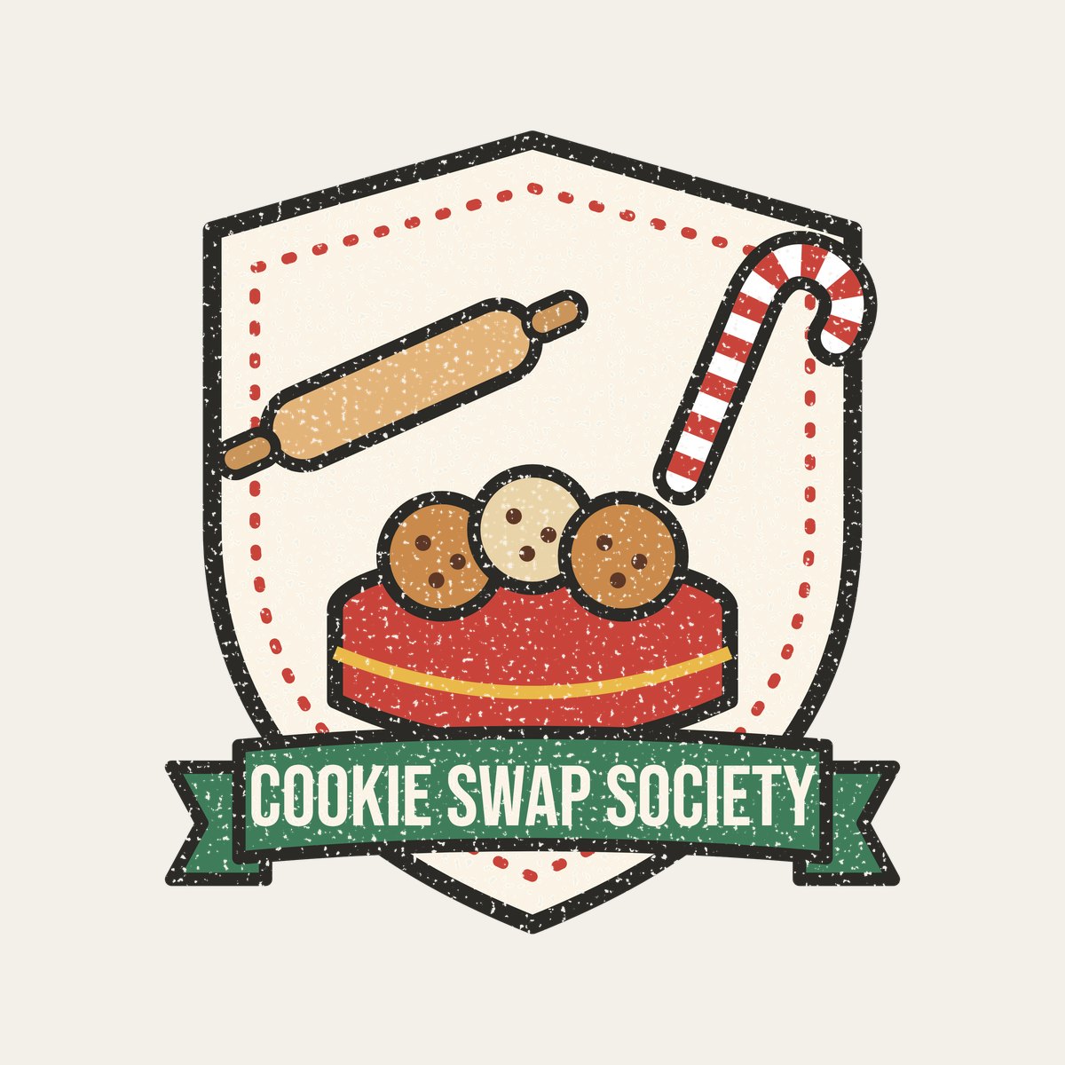 Cookie Swap Society design, close up