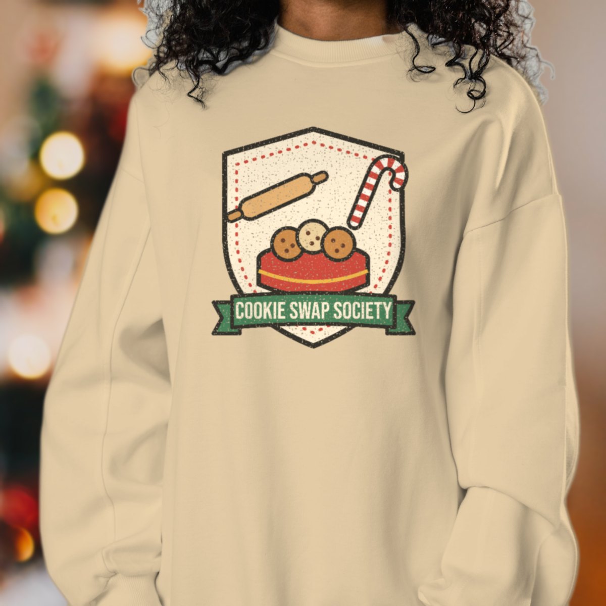 Cookie Swap Society Sweatshirt in sand