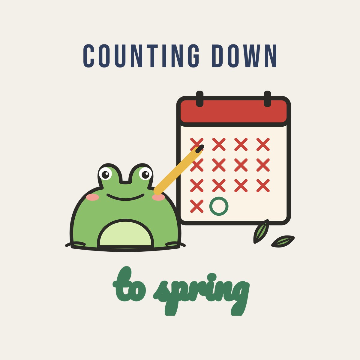 Counting Down to Spring design, close up
