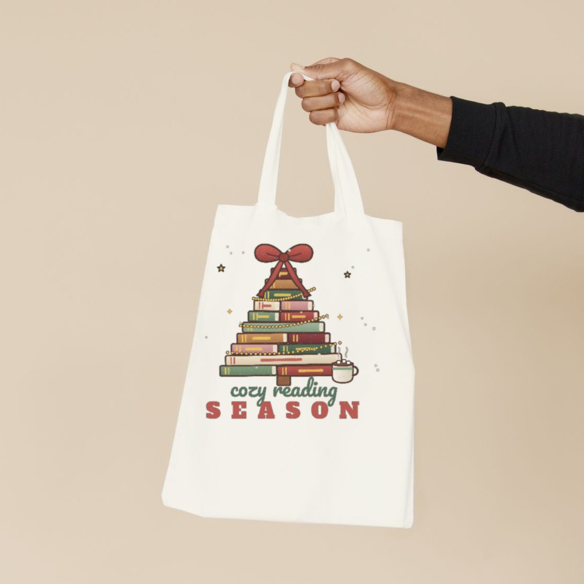 Cozy Reading Season Tote Bag in natural
