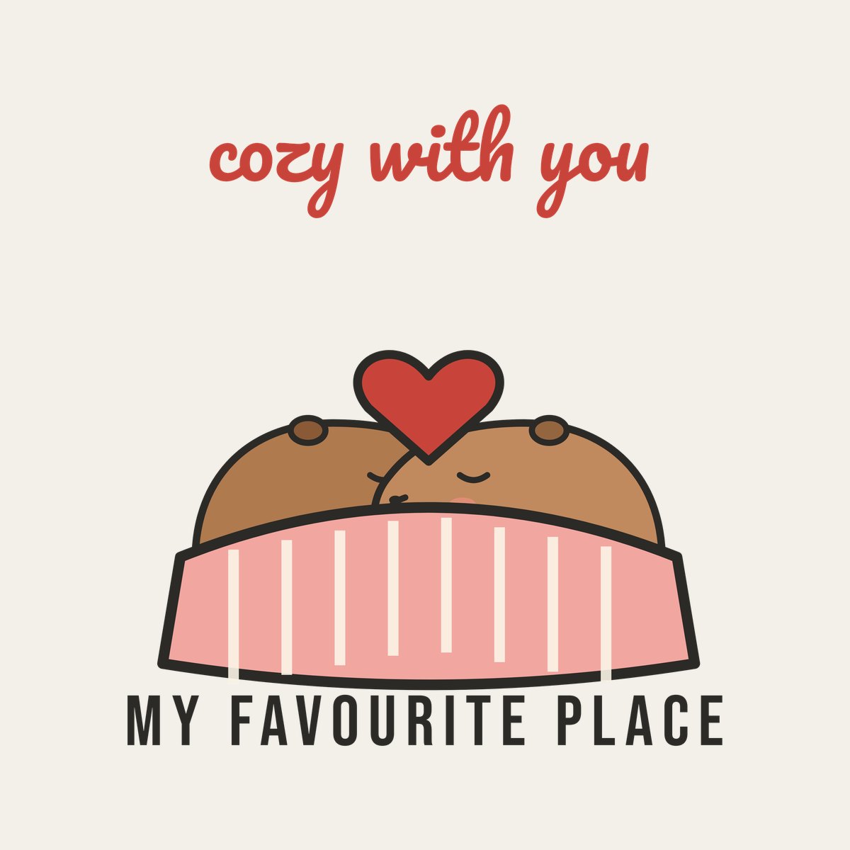 Cozy With You design, close up
