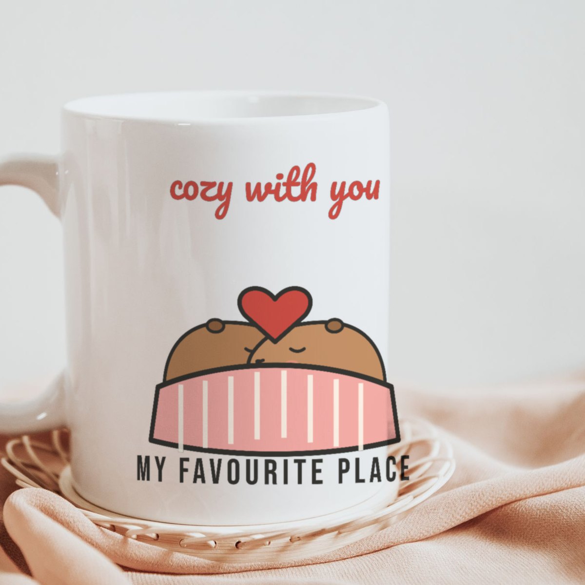 Cozy With You Mug in white