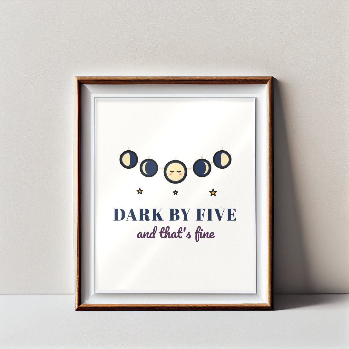 Dark by Five Art Print in matte white