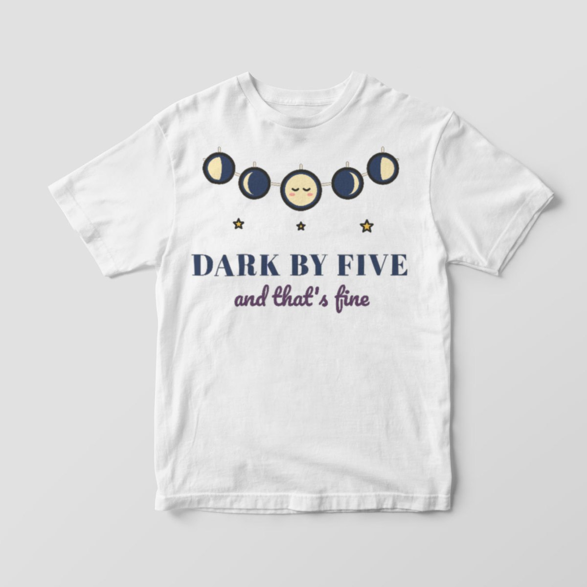 Dark by Five Tee in white