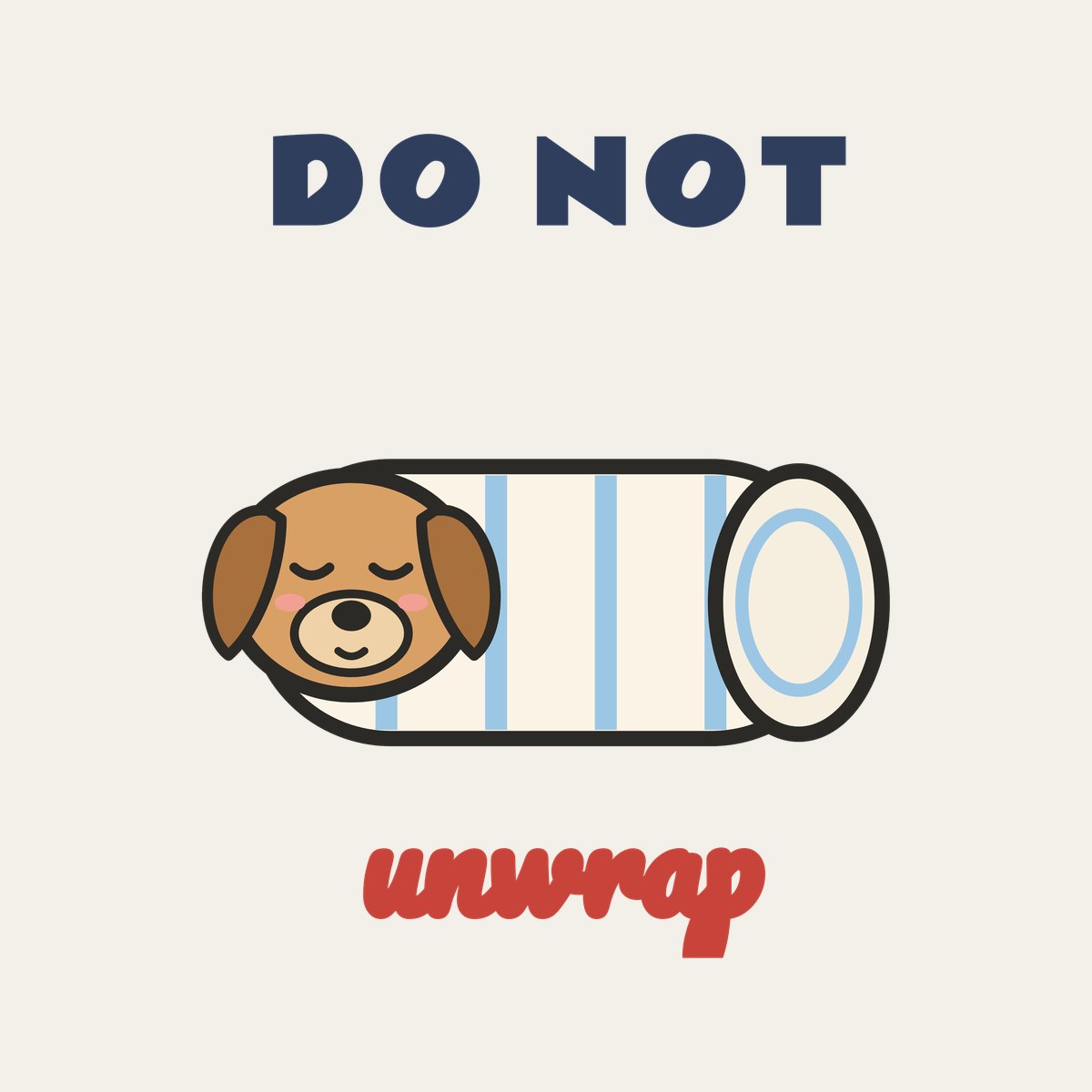 Do Not Unwrap design, close up