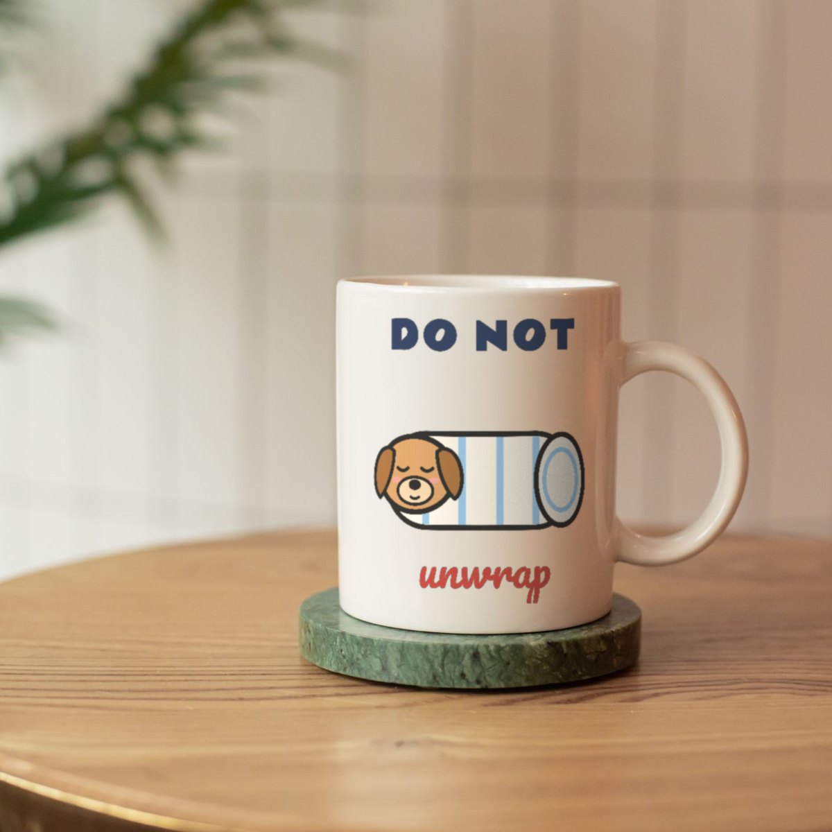 Do Not Unwrap Mug in white