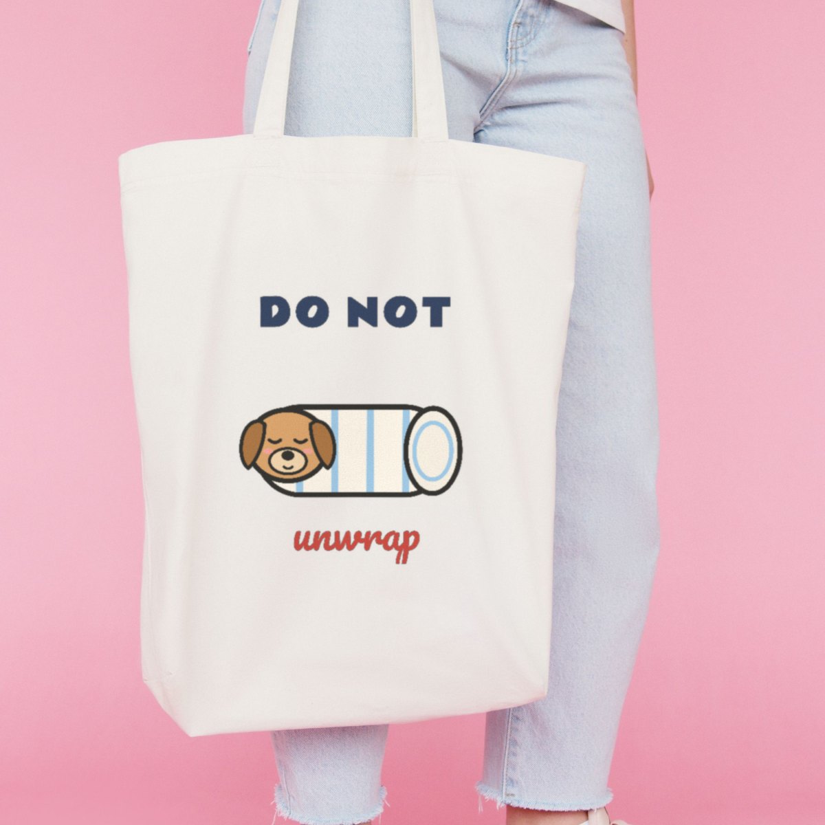 Do Not Unwrap Tote Bag in natural