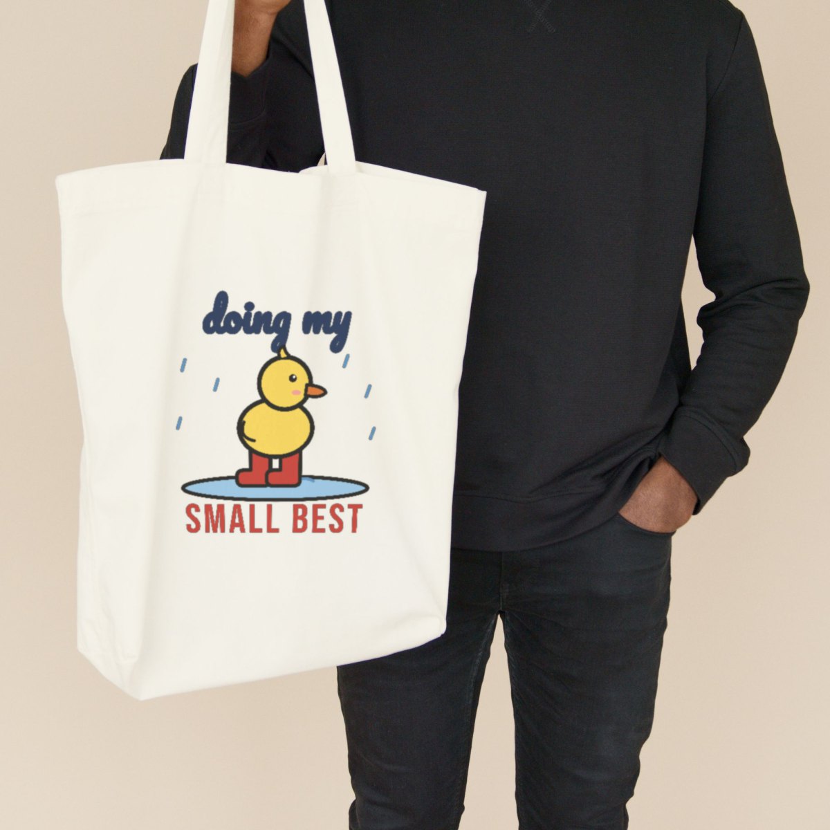 Doing My Small Best Tote Bag in natural