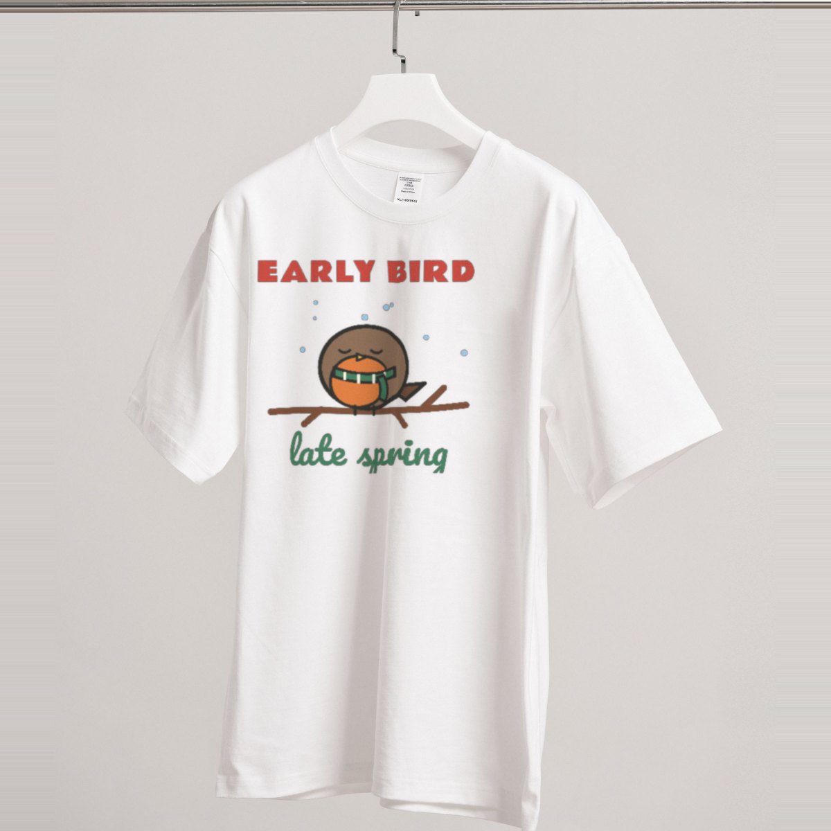 Early Bird, Late Spring Tee in white