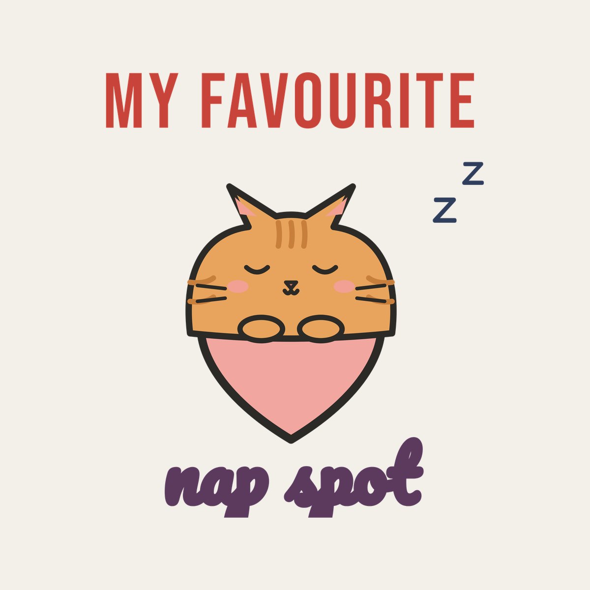 My Favourite Nap Spot design, close up