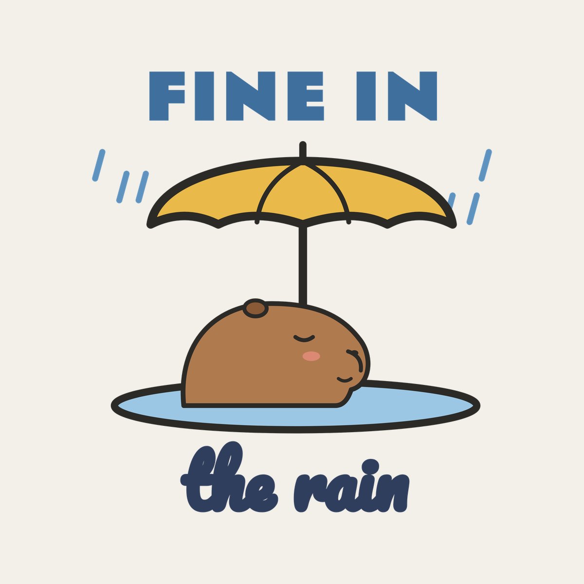 Fine in the Rain design, close up