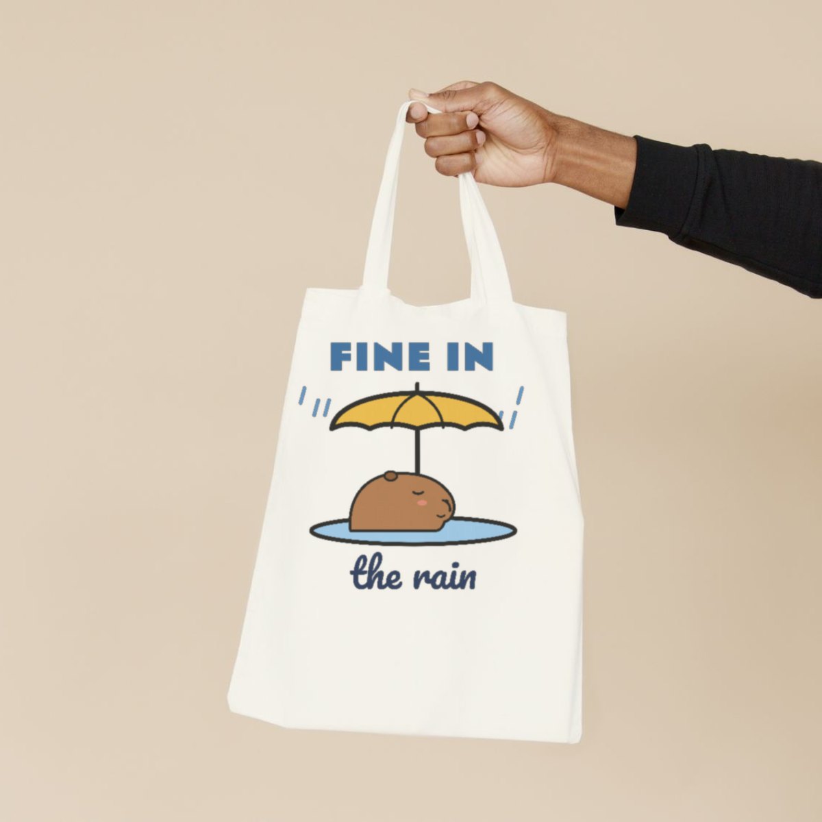 Fine in the Rain Tote Bag in natural
