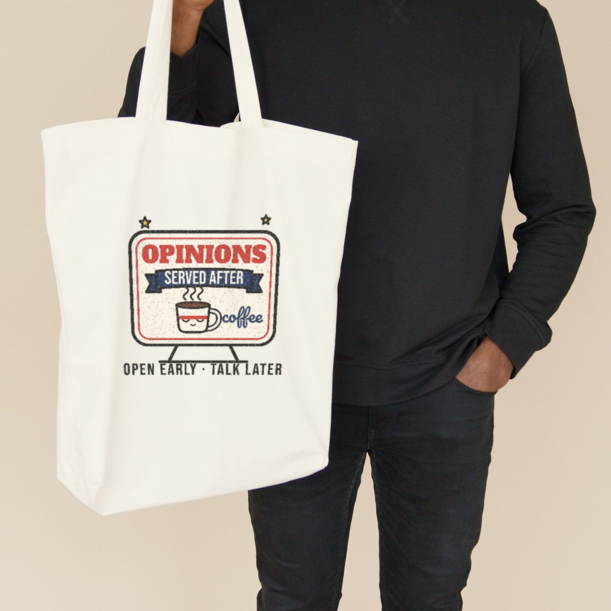 Opinions Served After Coffee Tote Bag in natural